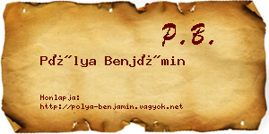 Pólya Benjámin névjegykártya