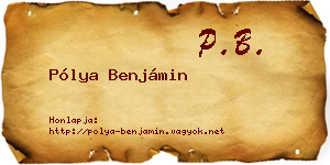 Pólya Benjámin névjegykártya